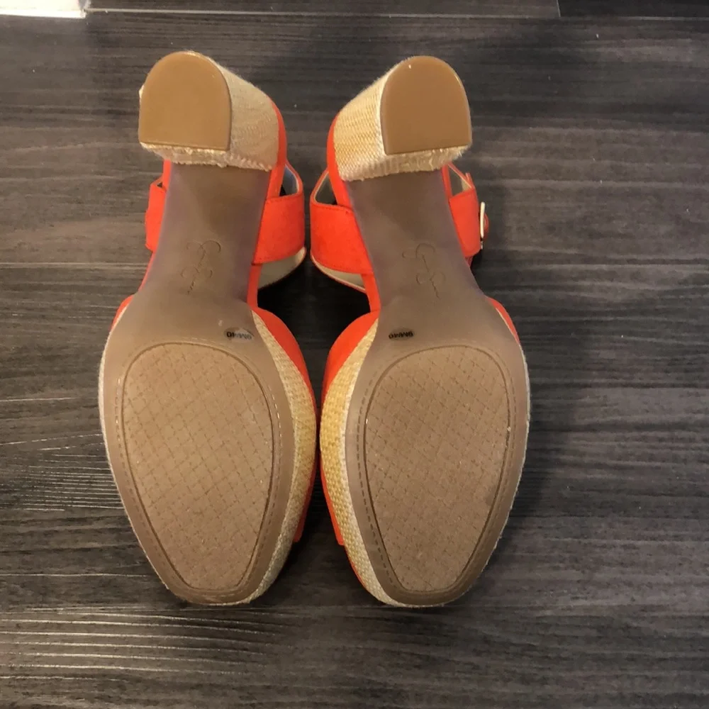 NBW Jessica Simpson Priella Tangerine and Natural Platform Sandal - Picture 8 of 11